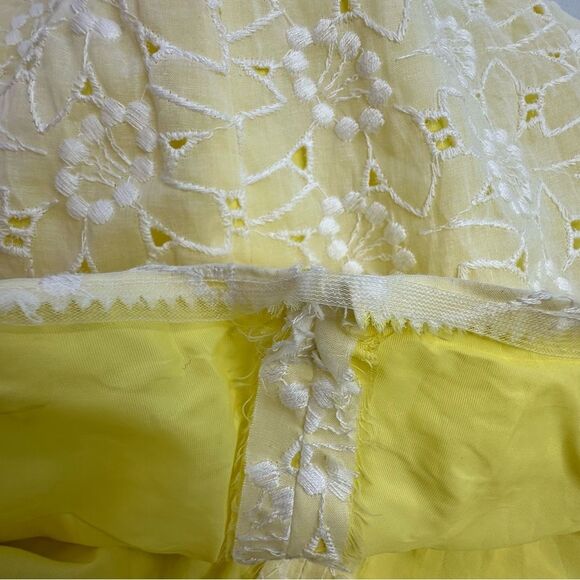 Vintage 60’s 70’s Maxi Lace Eyelet & Yellow Formal Dress Size Small - Picture 16 of 17